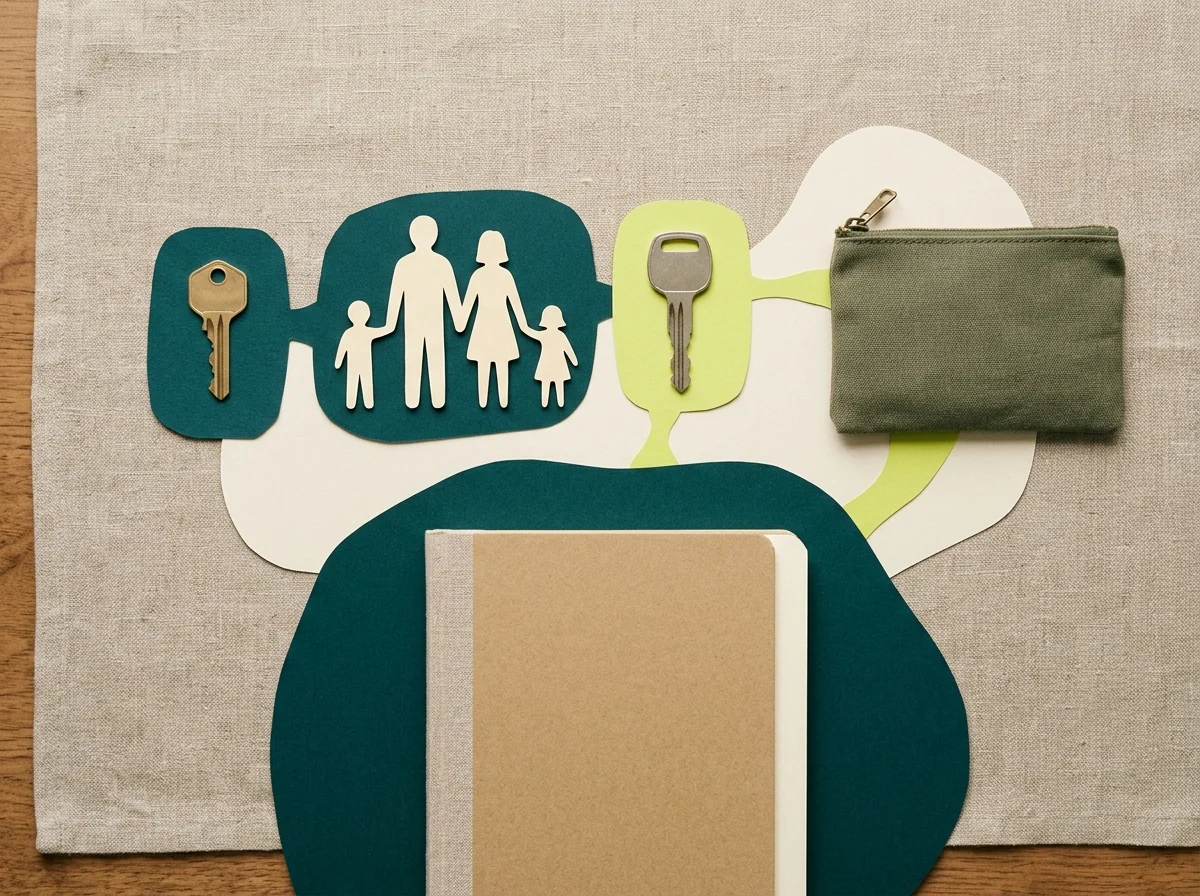 Editorial illustration of a personal insurance coverage map